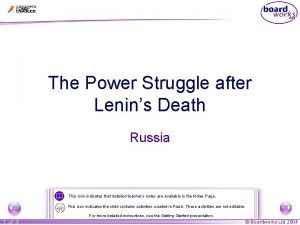 The Power Struggle after Lenins Death Russia This