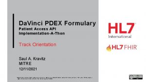 Da Vinci PDEX Formulary Patient Access API ImplementationAThon