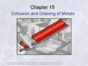 Chapter 15 Extrusion and Drawing of Metals Manufacturing