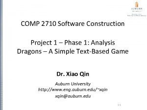 COMP 2710 Software Construction Project 1 Phase 1