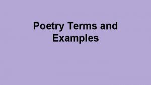Poetry Terms and Examples Types of Poetry Narrative