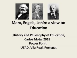 Marx Engels Lenin a view on Education History