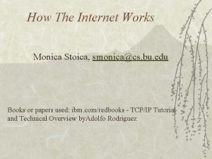 How The Internet Works Monica Stoica smonicacs bu