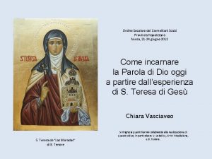 Ordine Secolare dei Carmelitani Scalzi Provincia Napoletana Nusco