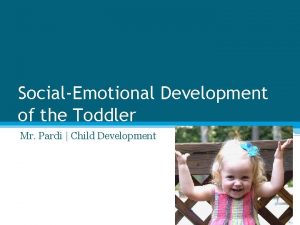 SocialEmotional Development of the Toddler Mr Pardi Child