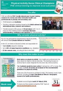 Physical Activity Nurse Clinical Champions PHE clinical training