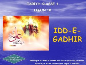 TARIKH CLASSE 4 LEON 18 IDDEGADHIR Copyright Tous