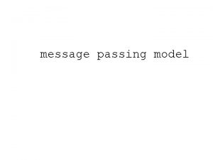 message passing model PRODUCERCONSUMER PROBLEM buffer producer consumer