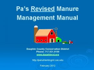 Pas Revised Manure Management Manual Dauphin County Conservation