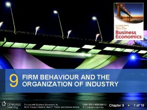 9 FIRM BEHAVIOUR AND THE ORGANIZATION OF INDUSTRY