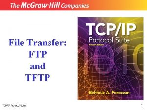 File Transfer FTP and TFTP TCPIP Protocol Suite