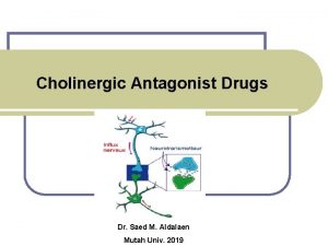 Cholinergic Antagonist Drugs Dr Saed M Aldalaen Mutah