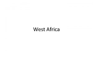 West Africa Renforcement des capacites Renforcement des capacites