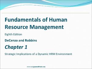 Fundamentals of Human Resource Management Eighth Edition De