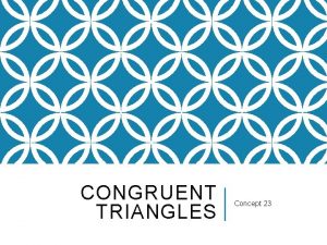 CONGRUENT TRIANGLES Concept 23 Congruence Statement Show that