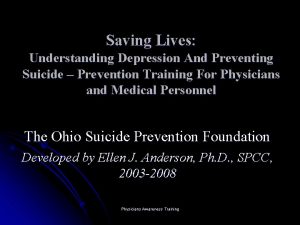 Saving Lives Understanding Depression And Preventing Suicide Prevention