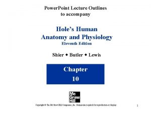 Power Point Lecture Outlines to accompany Holes Human