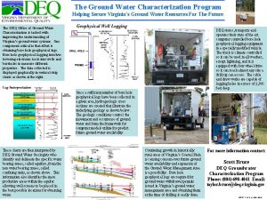 The Ground Water Characterization Program Helping Secure Virginias