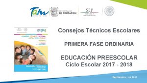 Consejos Tcnicos Escolares PRIMERA FASE ORDINARIA EDUCACIN PREESCOLAR
