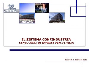 IL SISTEMA CONFINDUSTRIA CENTO ANNI DI IMPRESE PER