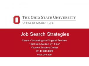 Job Search Strategies Career Counseling and Support Services