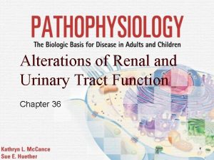 Alterations of Renal and Urinary Tract Function Chapter