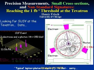 Precision Measurements Small Crosssections and NonStandard Signatures Reaching