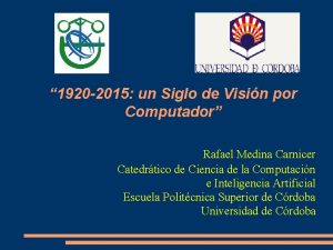 1920 2015 un Siglo de Visin por Computador