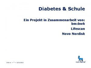 Diabetes Schule Ein Projekt in Zusammenarbeit von bm