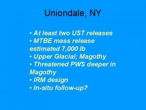 Uniondale NY At least two UST releases MTBE