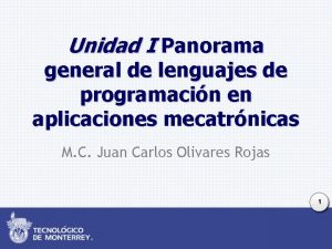 Unidad I Panorama general de lenguajes de programacin