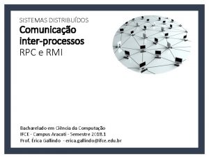 SISTEMAS DISTRIBUDOS Comunicao interprocessos RPC e RMI Bacharelado