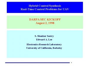 Hybrid Control Synthesis RealTime Control Problems for UAV