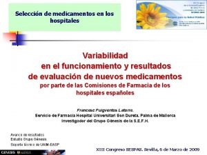 Seleccin de medicamentos en los hospitales Variabilidad en