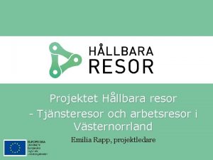 Projektet Hllbara resor Tjnsteresor och arbetsresor i Vsternorrland