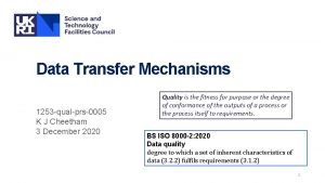 Data Transfer Mechanisms 1253 qualprs0005 K J Cheetham