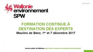 30112017 0 FORMATION CONTINUE DESTINATION DES EXPERTS Moulins