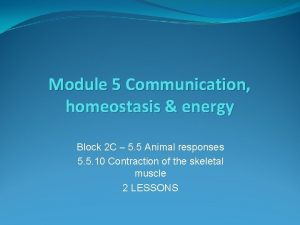 Module 5 Communication homeostasis energy Block 2 C