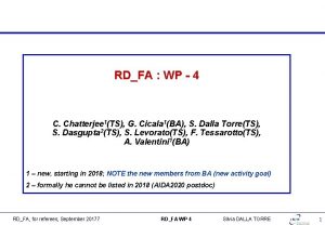 RDFA WP 4 C Chatterjee 1TS G Cicala