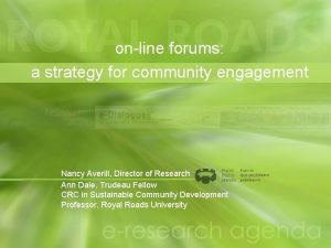 online forums a strategy for community engagement Nancy