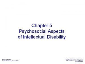 Chapter 5 Psychosocial Aspects of Intellectual Disability BeirneSmith