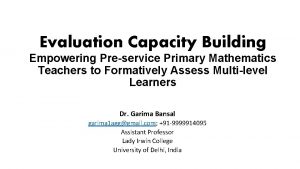 Evaluation Capacity Building Empowering Preservice Primary Mathematics Teachers