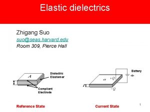 Elastic dielectrics Zhigang Suo suoseas harvard edu Room