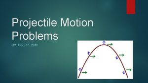 Projectile Motion Problems OCTOBER 6 2016 Projectile Motion