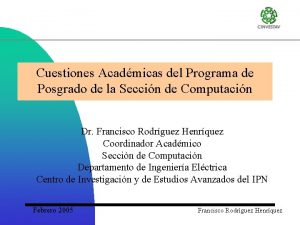 Cuestiones Acadmicas del Programa de Posgrado de la