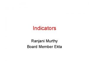 Indicators Ranjani Murthy Board Member Ekta Objectives Meaning