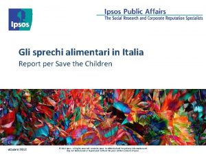 Gli sprechi alimentari in Italia Report per Save