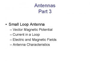 Antennas Part 3 Small Loop Antenna Vector Magnetic