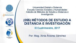 Universidad Estatal a Distancia Escuela Ciencias Sociales y