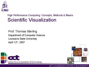 High Performance Computing Concepts Methods Means Scientific Visualization